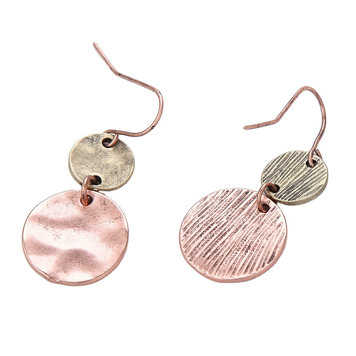 Retro Fashion Large Small Stitching Two-color Earrings
