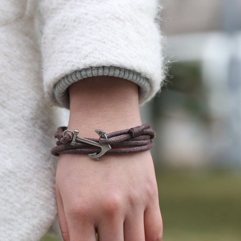 Wax Rope Anchor Chain Hand-woven Sailing Bracelets