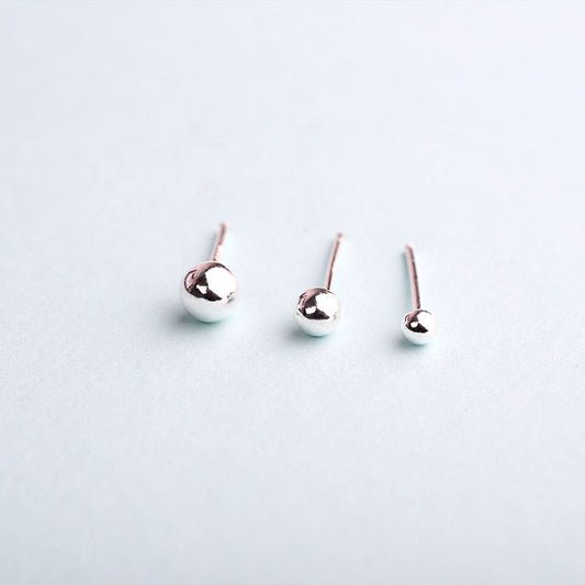 Women's Pure Sier Beanie Sterling For Simple Glossy Earrings