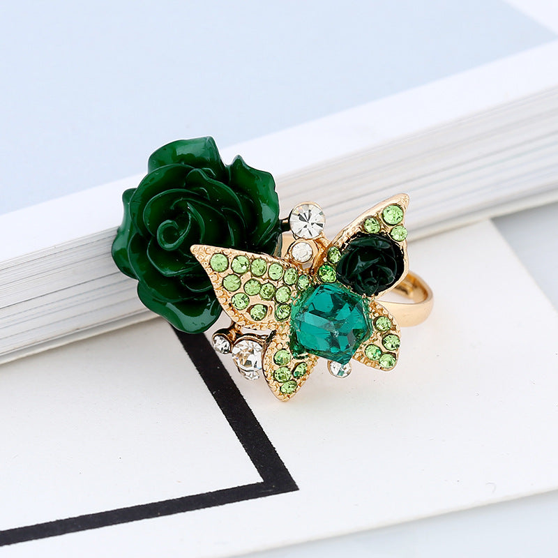 Rose Ethnic Style Butterfly Vintage Bohemian Rings