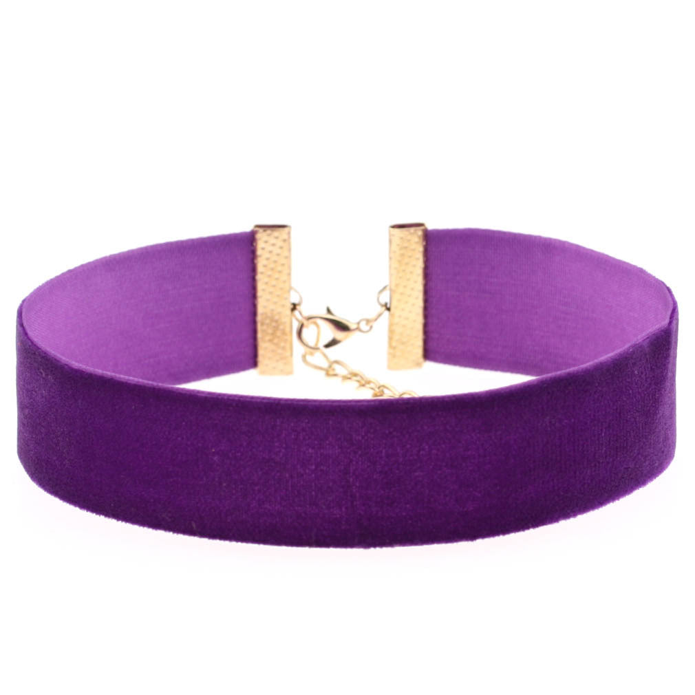 Exaggerated Wide Flocking Ribbon Veet Flannel Neck Necklaces