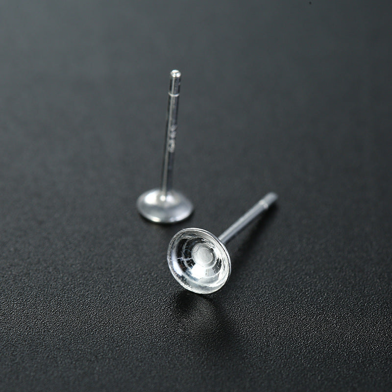 Frame Simple Sier Bowl Surface Auricular Earrings