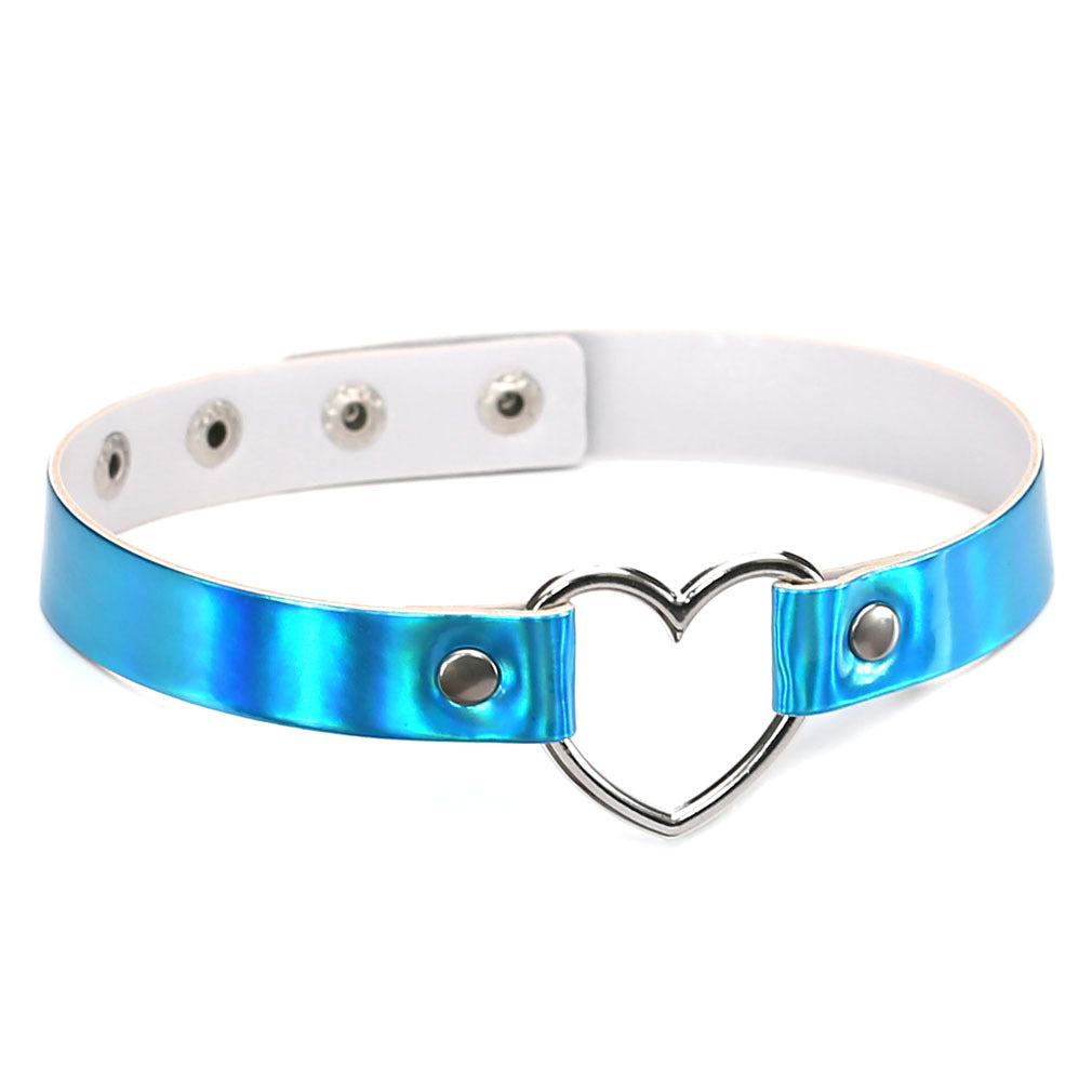 Laser Peach Heart-shaped Luminous Neckband Clavicle Collar