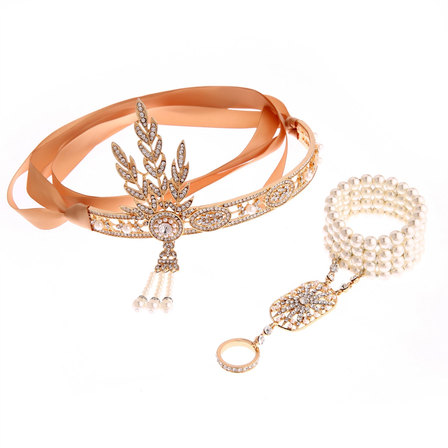 Stylish Amazing Glass Pearl Rhinestone Integrated Bracelets