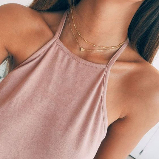 Peach Heart Female Personality Creative Accessories Necklaces