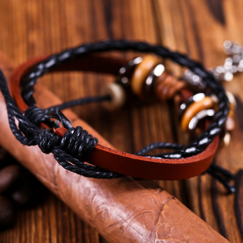 Romantic Woven Cowhide Couple Korean Fashion Bracelets