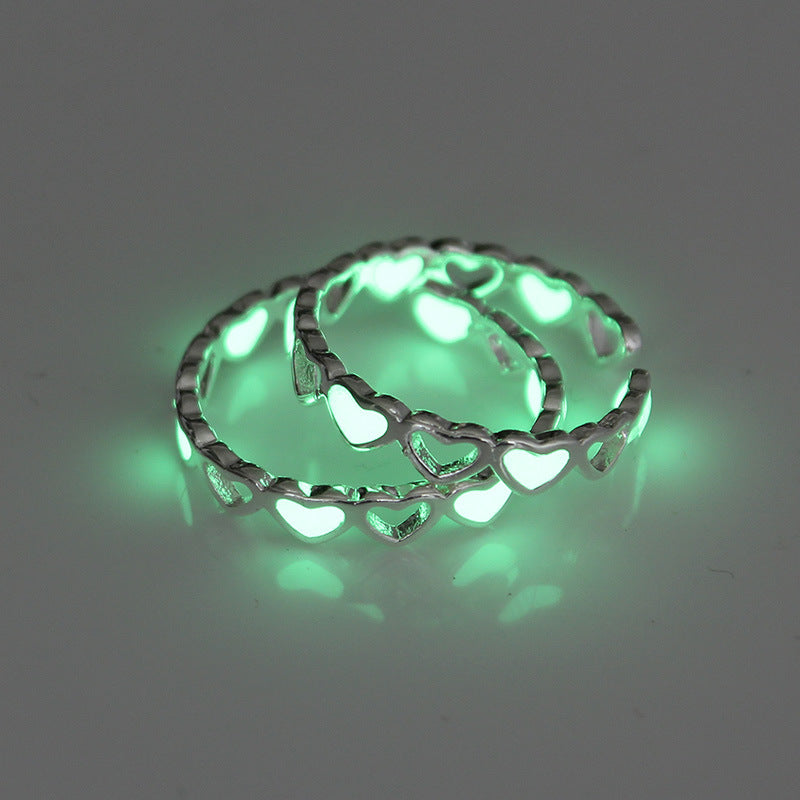 Out Love Heart-shaped Adjustable Luminous Thin Ring