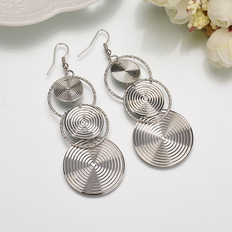 Women's Elegant Long Circle Trendy Exaggerated Ear Earrings