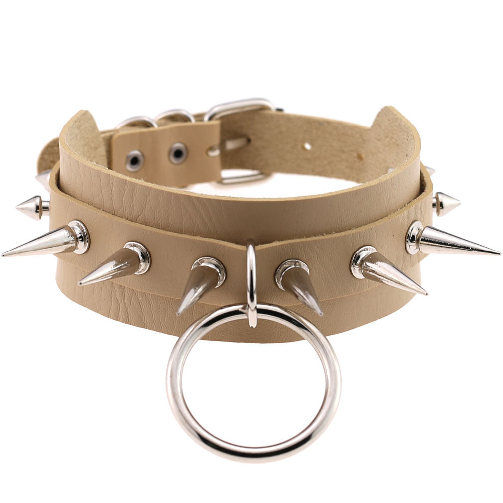 Exaggerated Personalized Style O-shaped Nightclub Bar Street Shot Rivet Pointed Rings