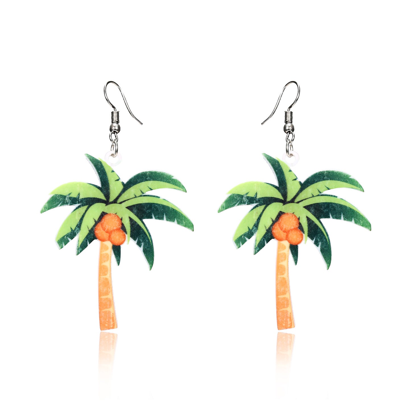 Women's Acrylic Fruit Coconut Tree Summer Fashion Earrings
