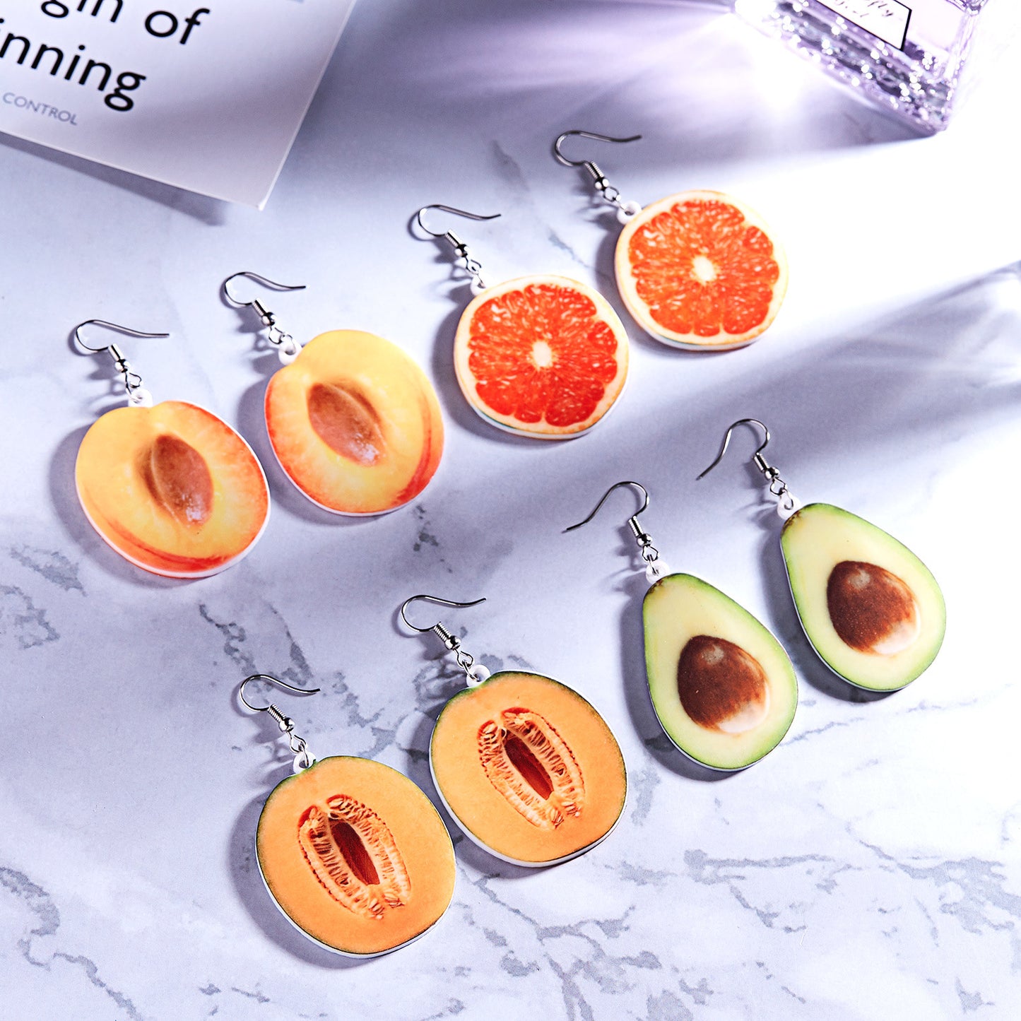 Women's Acrylic Fruit Coconut Tree Summer Fashion Earrings
