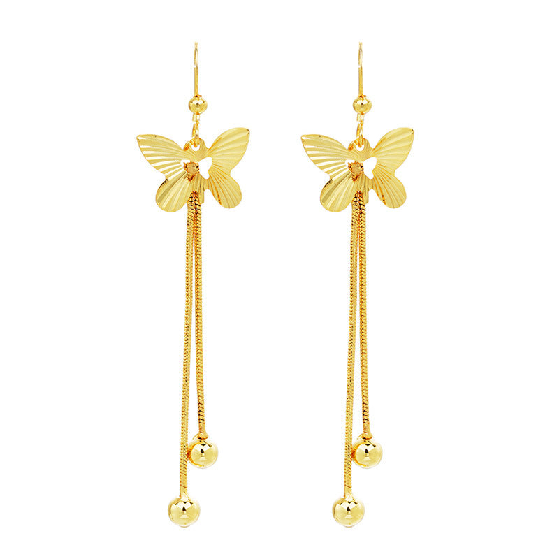 Women's Five-pointed Star Ear Tassel Long Leaf Rings