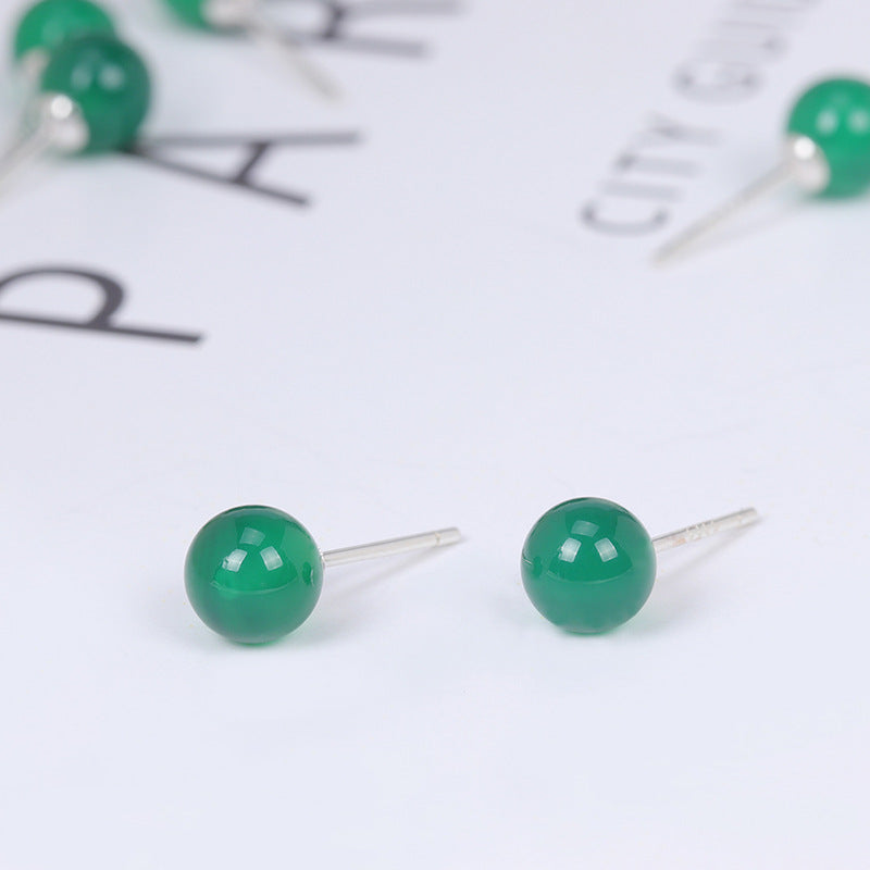 Crystal Strawberry Ear Temperament Wild Attracting Male Fashion Stud Earrings