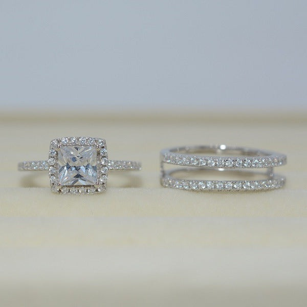 Trendy Rhinestone Zircon Creative Engagement Hand Rings