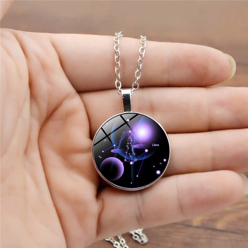 Women's Luminous Twee Constellation Time Gem Cabochon Necklaces