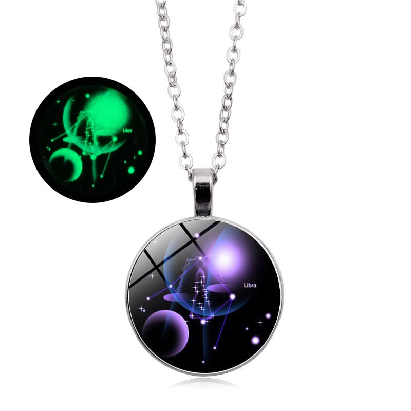 Women's Luminous Twee Constellation Time Gem Cabochon Necklaces