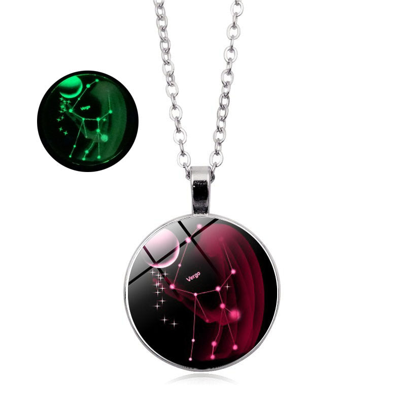 Women's Luminous Twee Constellation Time Gem Cabochon Necklaces