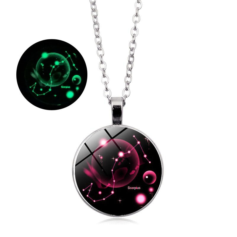 Women's Luminous Twee Constellation Time Gem Cabochon Necklaces