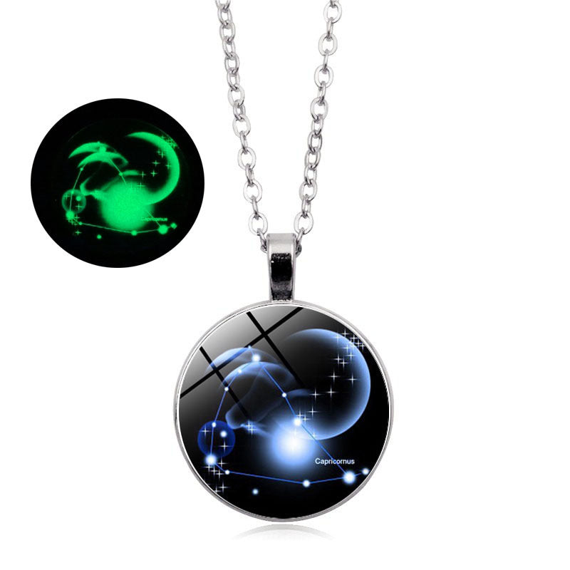 Women's Luminous Twee Constellation Time Gem Cabochon Necklaces