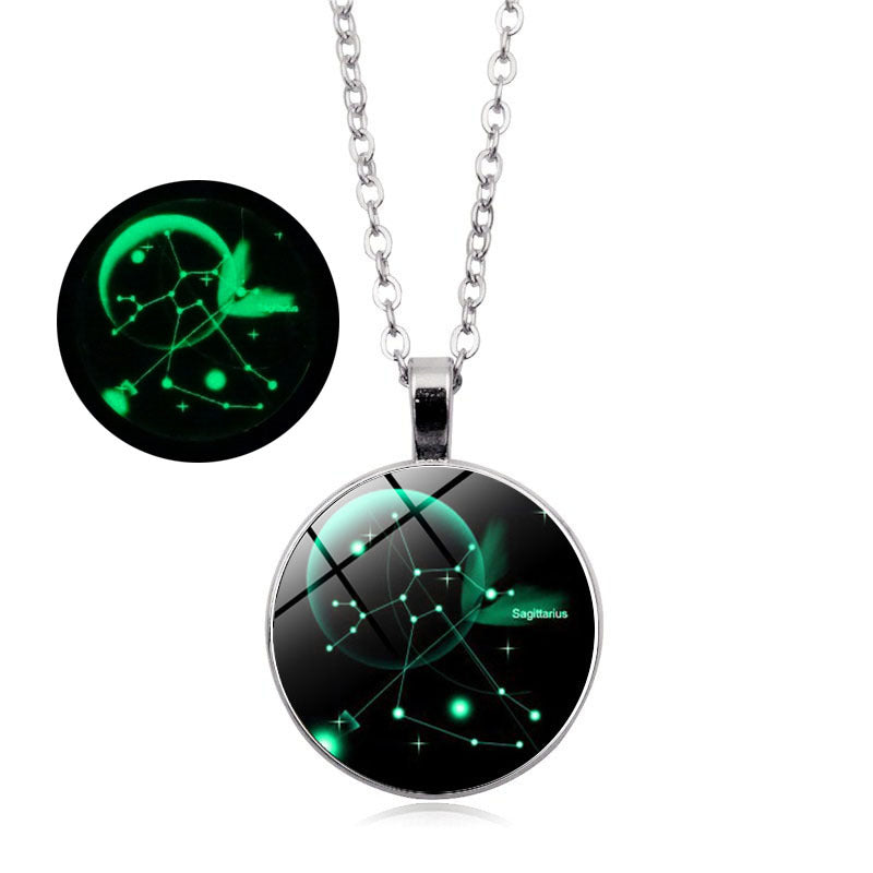 Women's Luminous Twee Constellation Time Gem Cabochon Necklaces