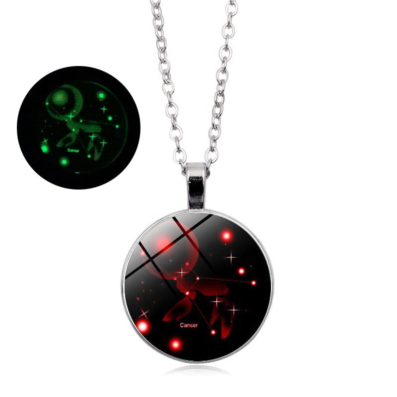Women's Luminous Twee Constellation Time Gem Cabochon Necklaces