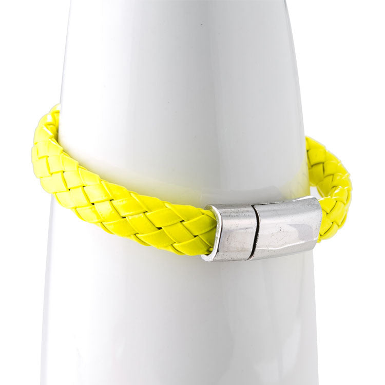 Men's Wide Brim Leather Rope Woven Magnetic Bracelets