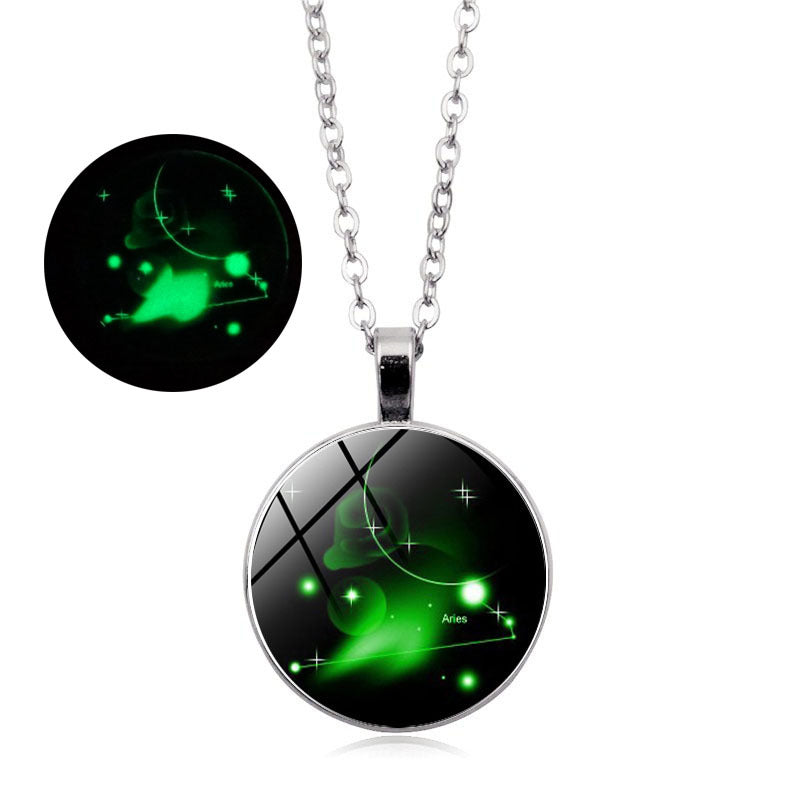 Women's Luminous Twee Constellation Time Gem Cabochon Necklaces