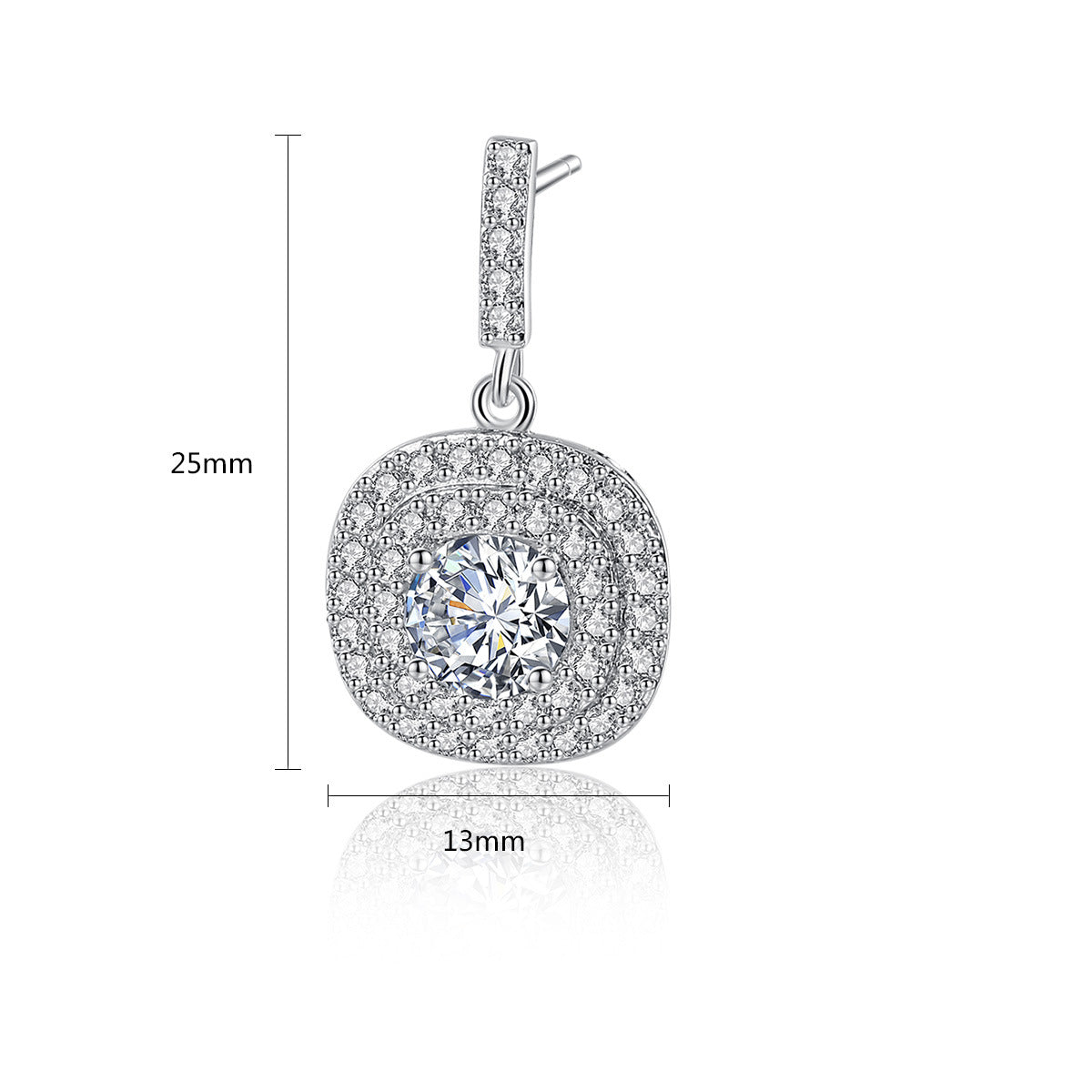 Women's Copper Inlaid Zircon Eardrops Fashion Banquet Earrings