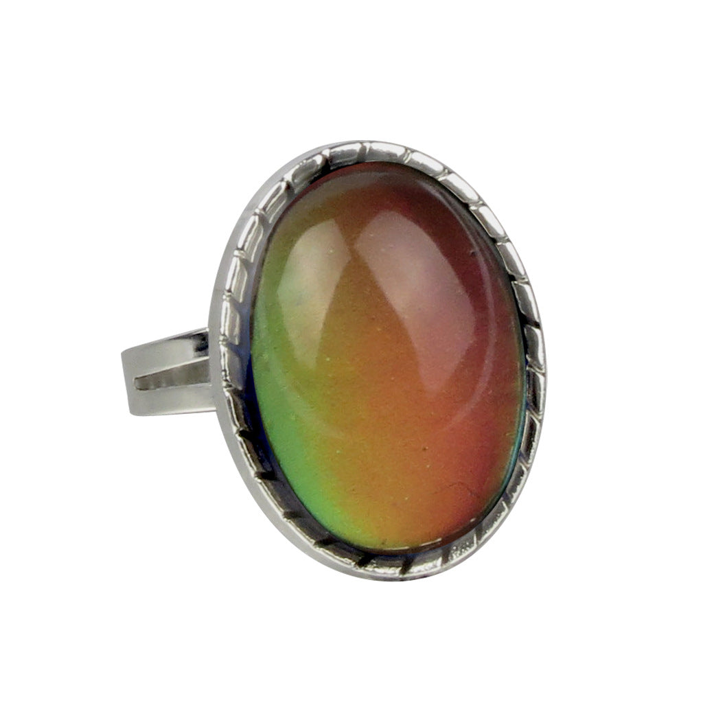 Women's Fashion Charm Opening Retro Gem Temperature Rings