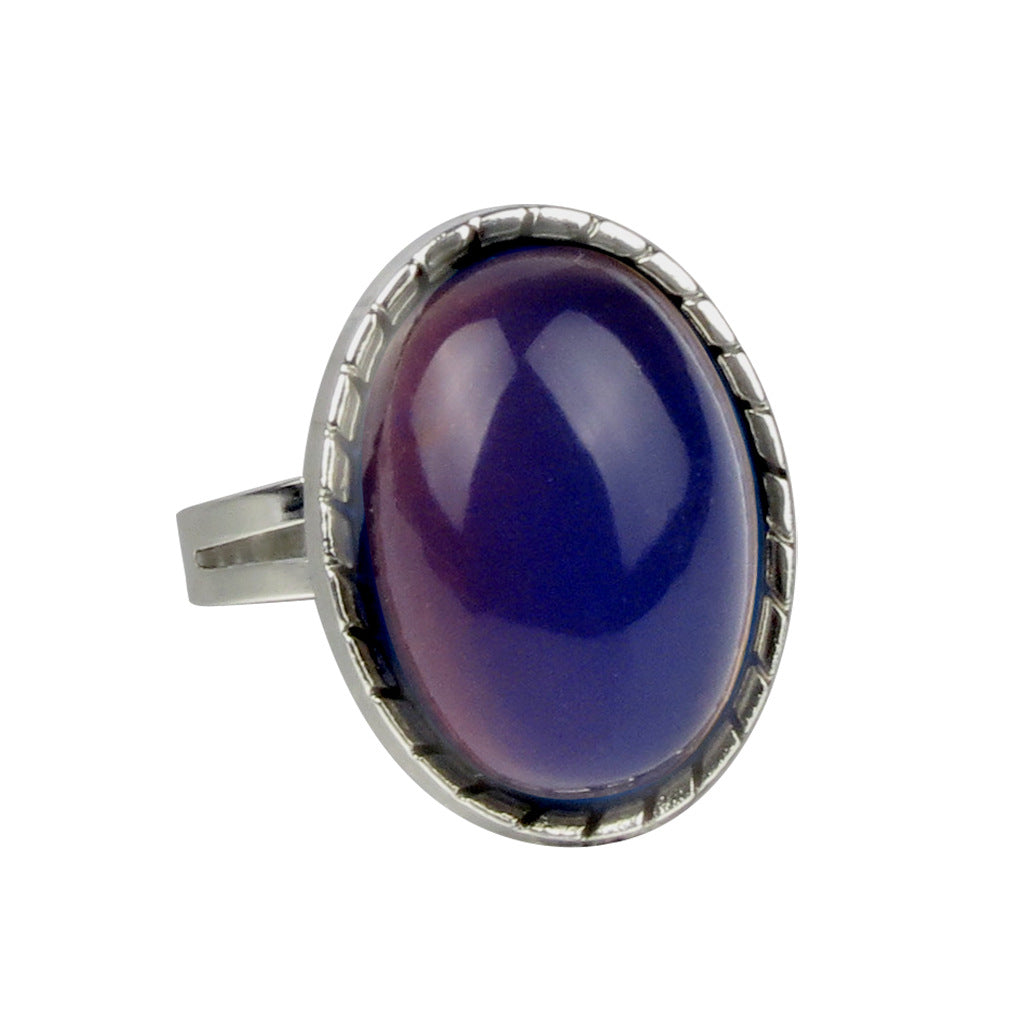 Women's Fashion Charm Opening Retro Gem Temperature Rings