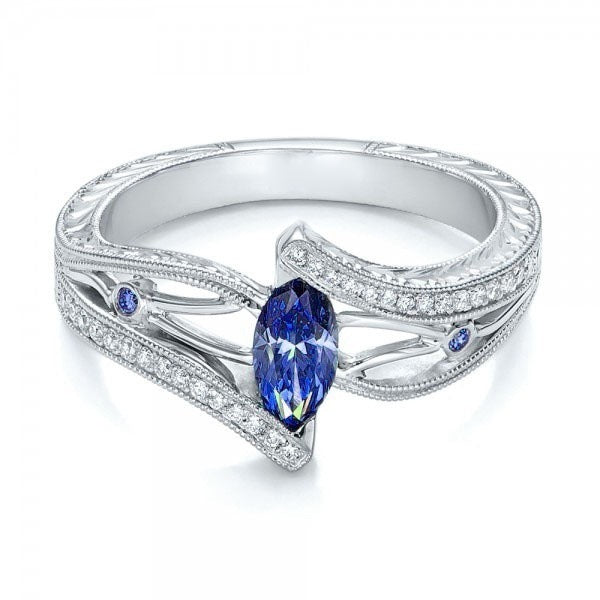 Charming Elegant Luxury Aquamarine Topaz Engagement Ring