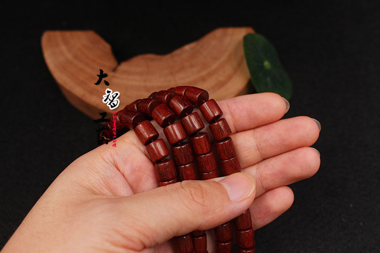 Zambia Red Sandalwood Barrel Shaped Bead Bracelets
