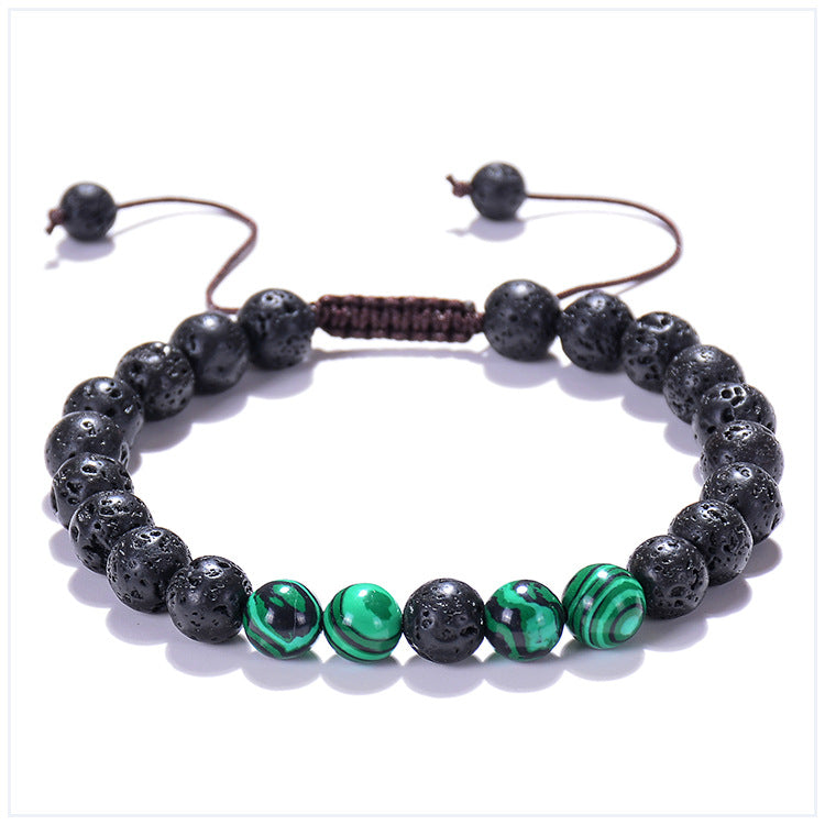 Turquoise Volcanic Stone Energy Lava Woven Bracelets
