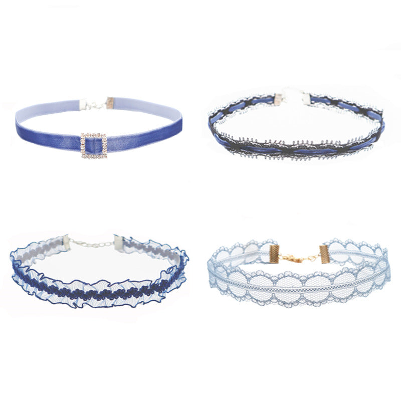 Women's Design Ornament Elegant Lace Veet Wave Necklaces