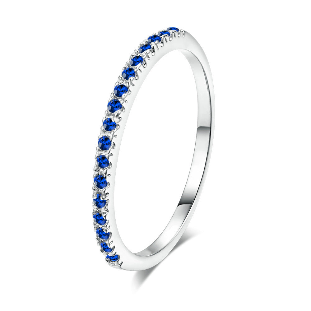 Women's Style Simple Zircon Gold Plated Thin Rings