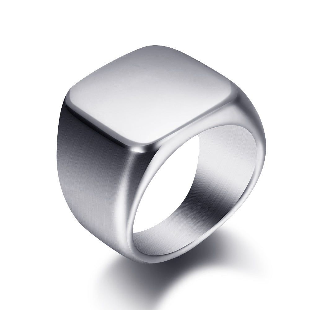 Women's & Men's Simple Glossy Titanium Steel Stainless Rose Rings