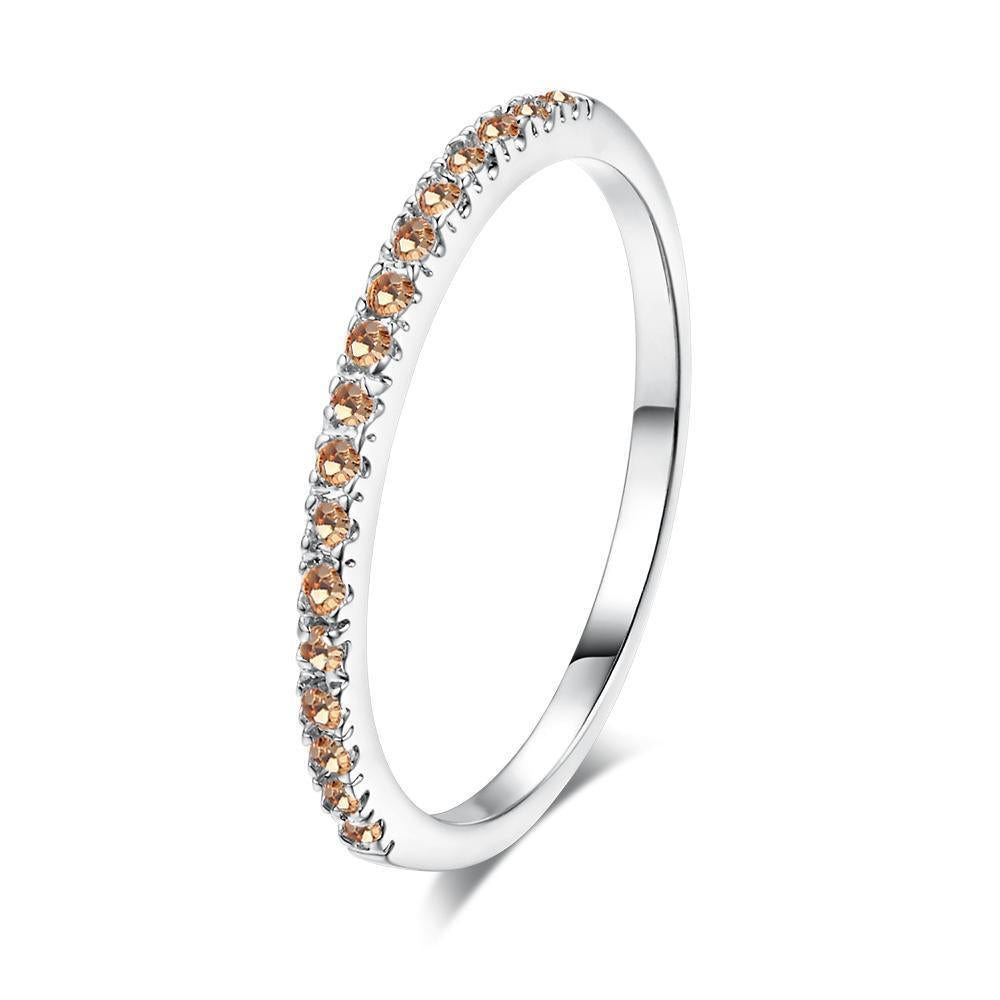 Women's Style Simple Zircon Gold Plated Thin Rings