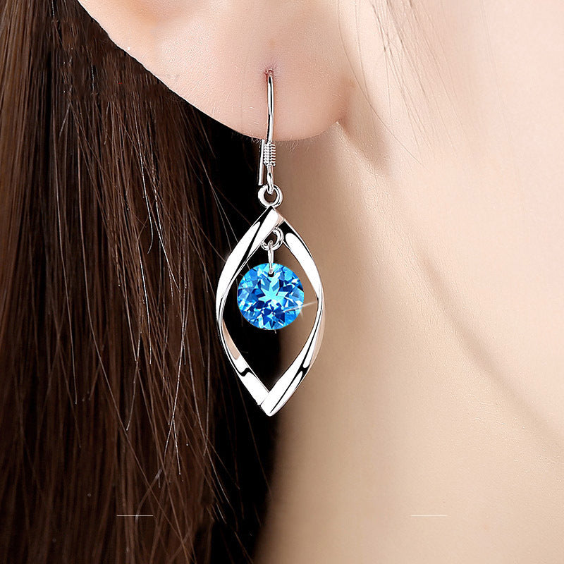 Sterling Sier Eardrops Female Long Elegant Earrings
