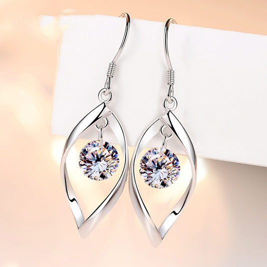 Sterling Sier Eardrops Female Long Elegant Earrings