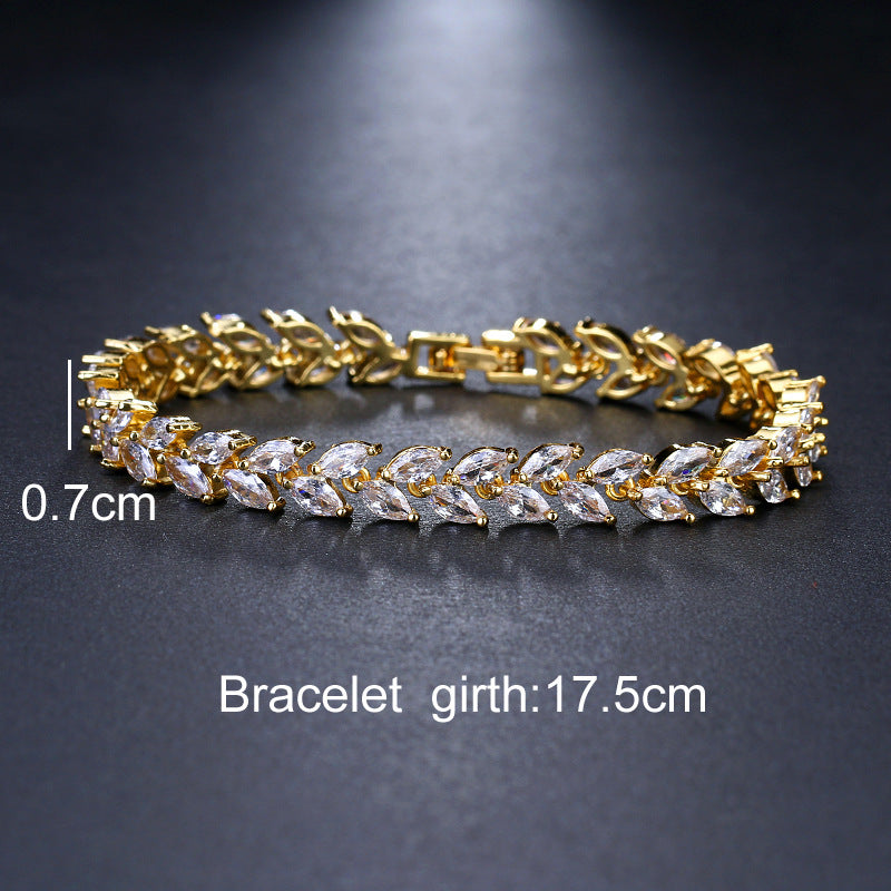 Leaf Simple Fashion Zircon Female Jewelry Bracelets