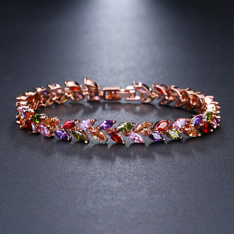 Leaf Simple Fashion Zircon Female Jewelry Bracelets
