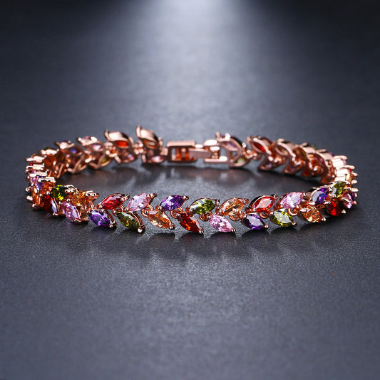 Leaf Simple Fashion Zircon Female Jewelry Bracelets