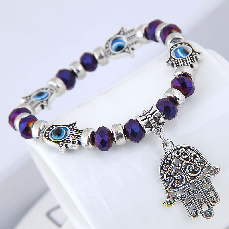 Fashion Eye Fatima Palm Crystal Ornament Bracelets