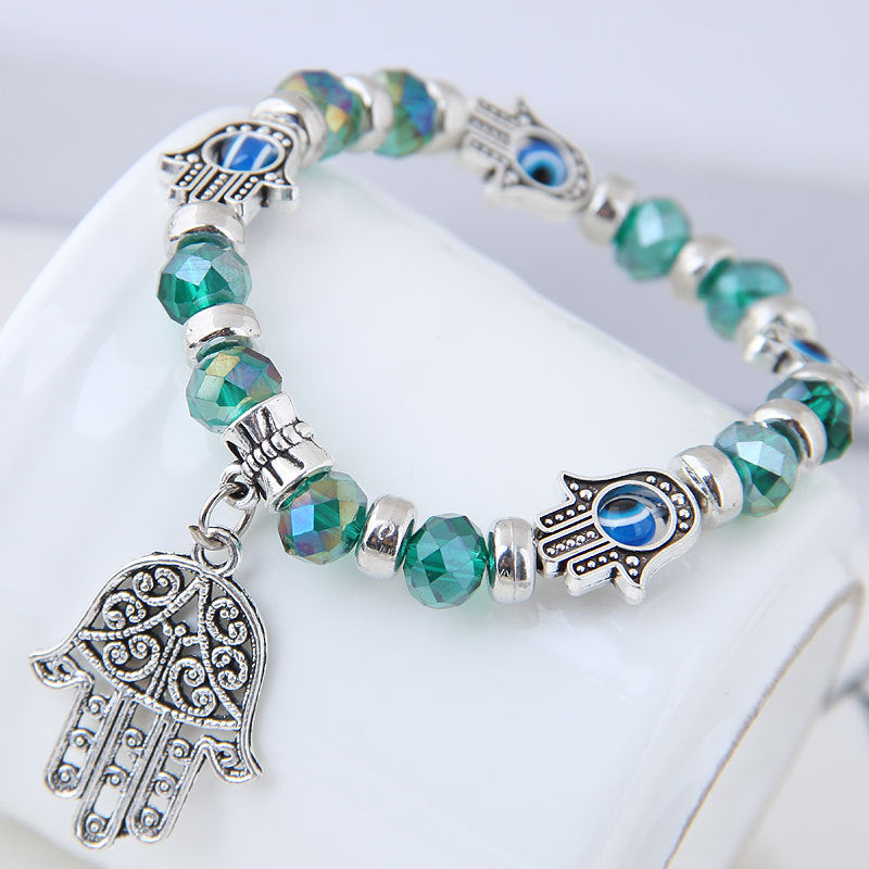 Fashion Eye Fatima Palm Crystal Ornament Bracelets