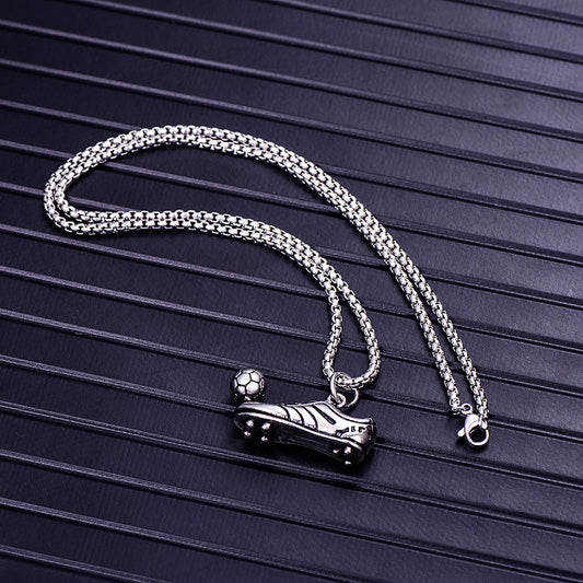 Men's Stainless Steel Sneaker Football Ornament Titanium Necklaces