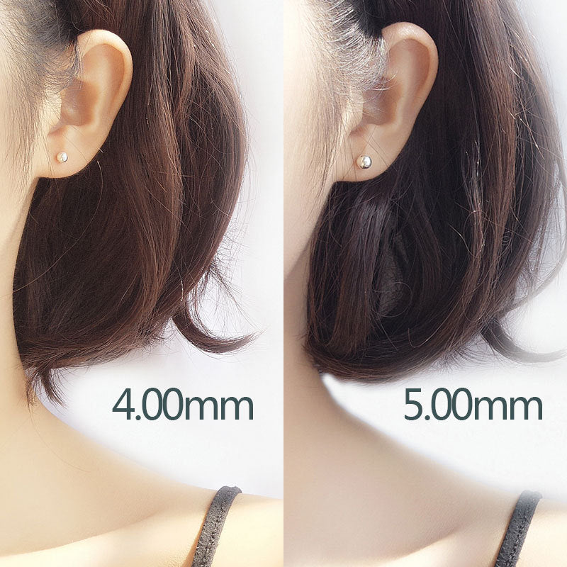 Women's Korean Sterling Sier Mini Round Beads Earrings