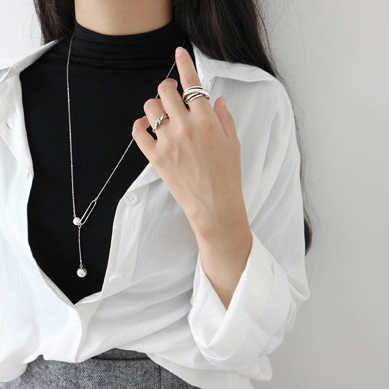 Korean Style Sterling Sier Retro Winding Rings