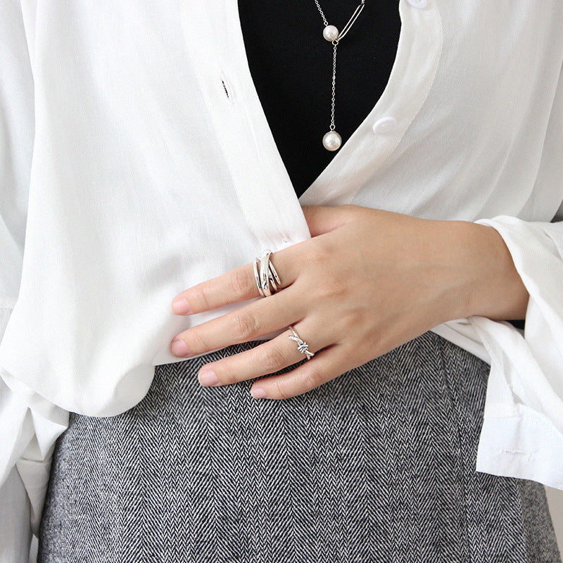 Korean Style Sterling Sier Retro Winding Rings