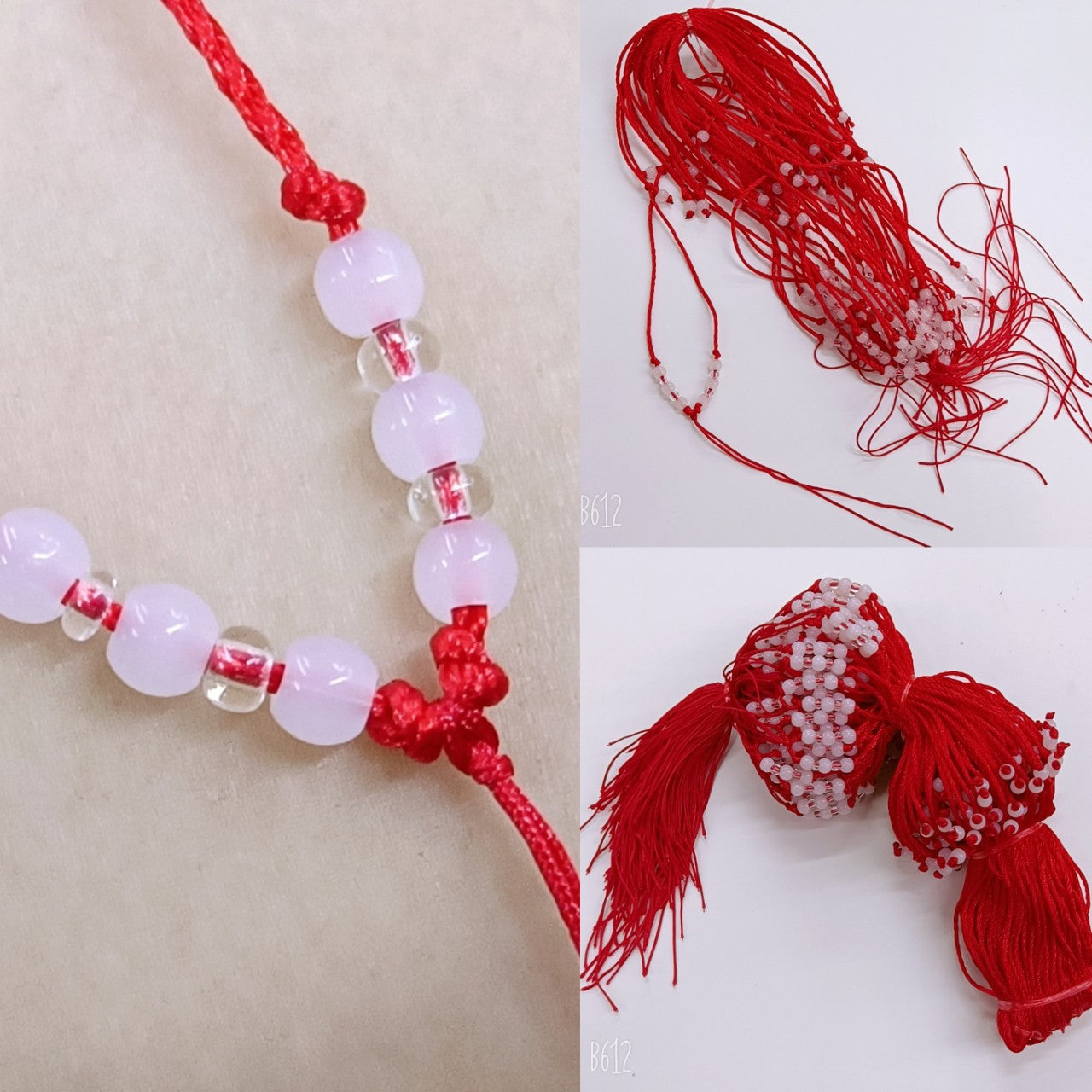 Buckle Rub Hands Feet Rope Red Material Necklaces