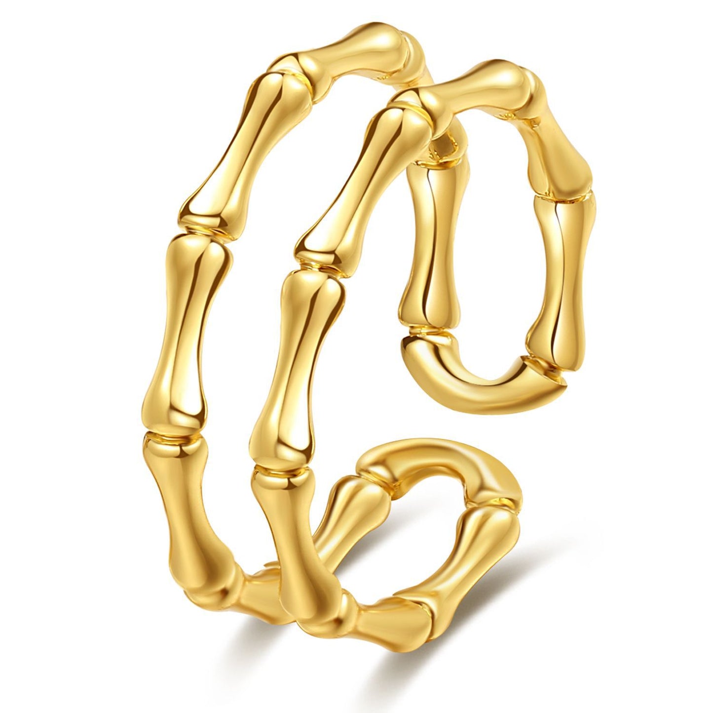 Open Letter Smiley Cross Love Surrounding Bamboo Joint Rings